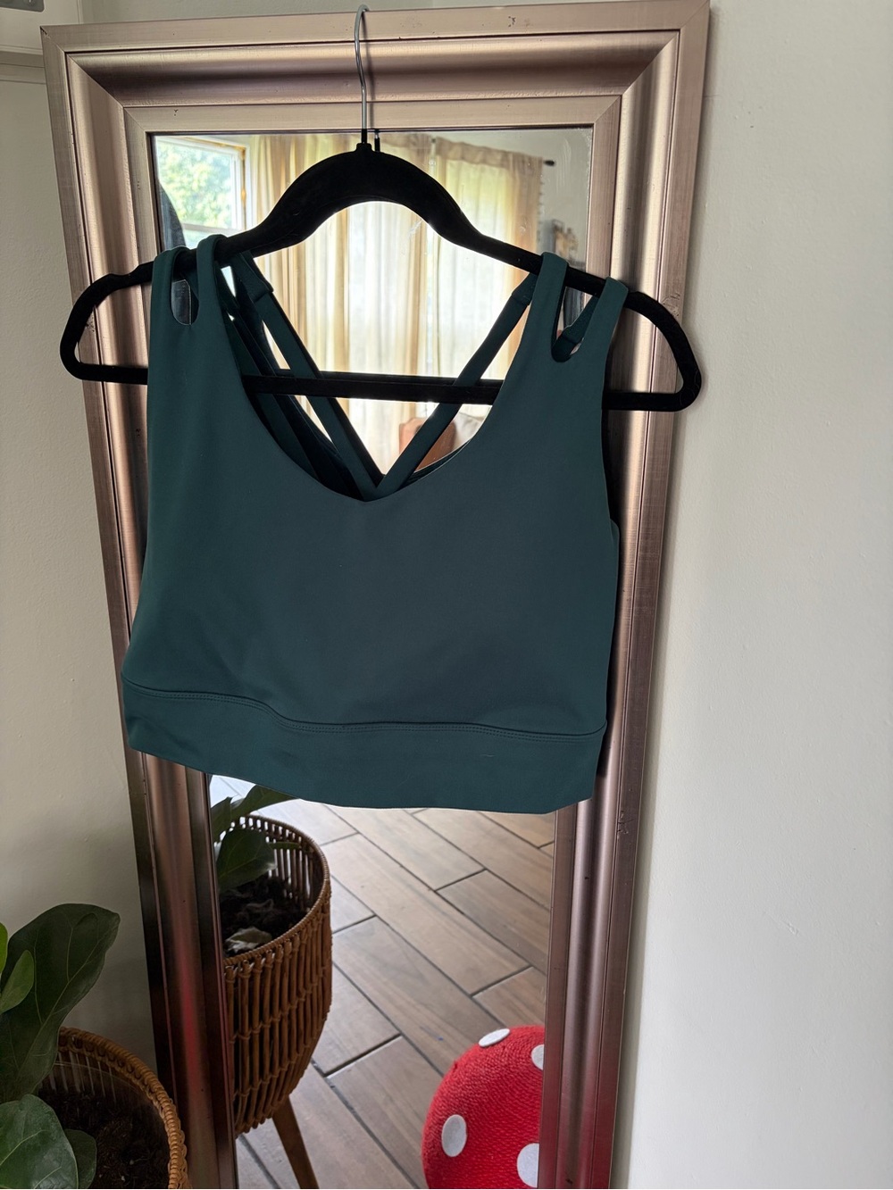 Freely Dark Teal Strappy Sports Bra Athletic Workout 1x